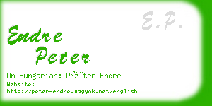 endre peter business card